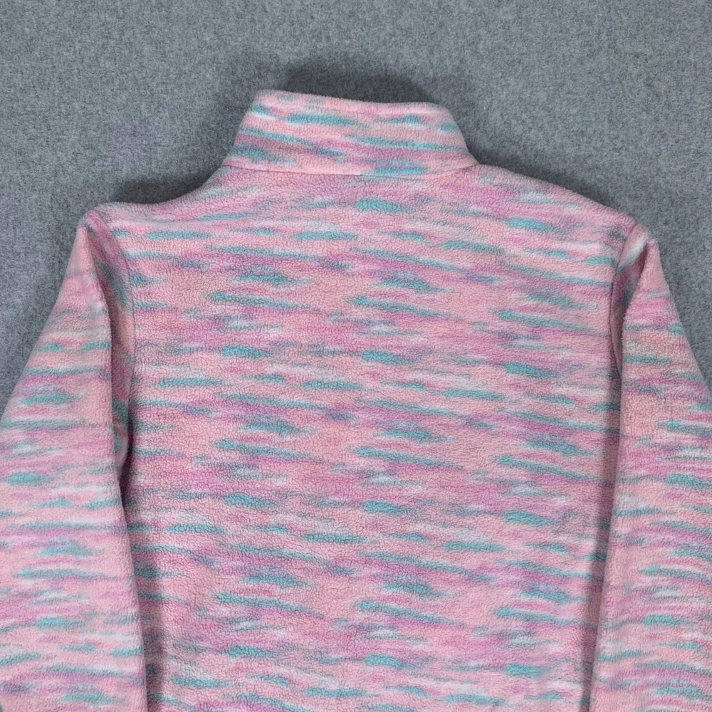 Eddie Bauer Fleece Jacket Kids XS 5/6 Pink Space Dye Full Zip Mock Neck